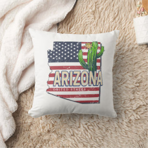 Arizona Bundesstaat Vereinigte Staaten Retro-Karte Kissen