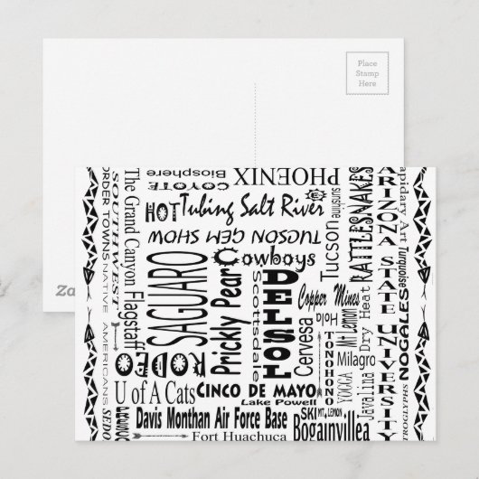 Arizona Buzz Words Postkarte (Vorne/Hinten)