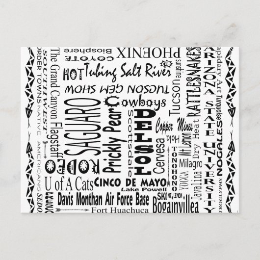 Arizona Buzz Words Postkarte (Vorderseite)
