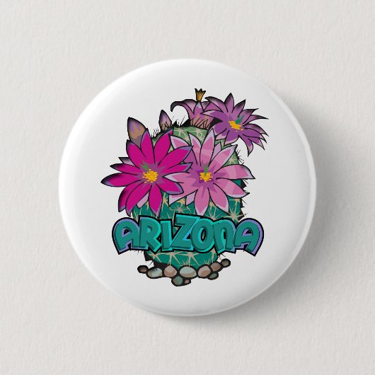 Arizona Cactus Blooms Button (Vorderseite)