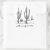 Arizona Cactus Country Quadratischer Aufkleber (Tasche)