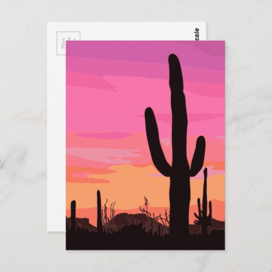 Arizona Cactus Desert Postkarte (Vorne/Hinten)