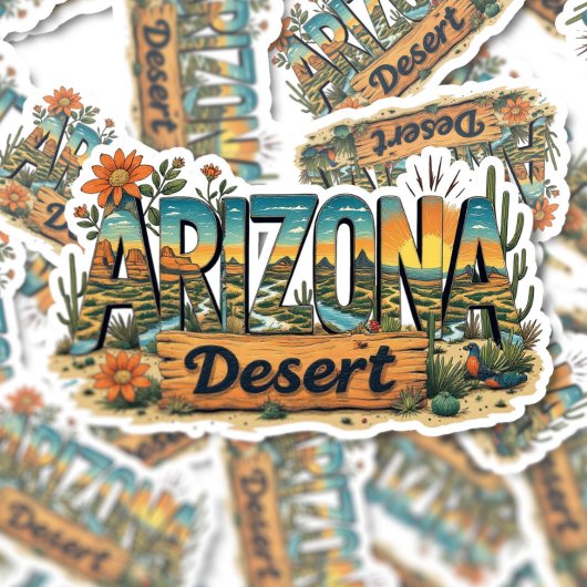 Arizona Cactus Desert Sticker | Southwest Decal