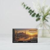 Arizona Cactus Sunset Desert Business Card Visitenkarte (Stehend Vorderseite)