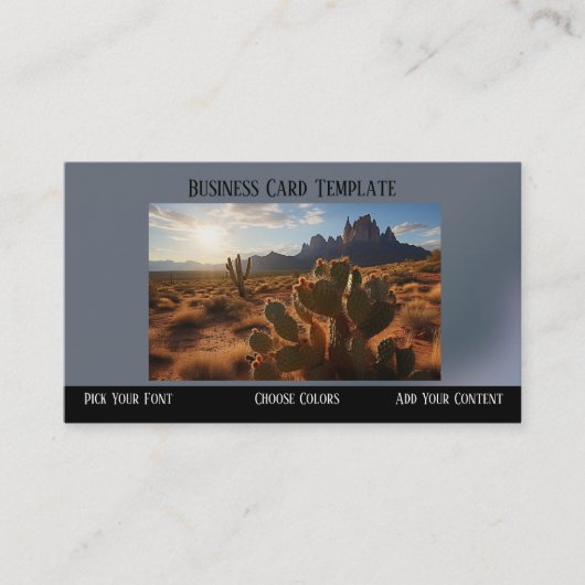 Arizona Cactus Sunset Desert Business Card Visitenkarte (Vorderseite)