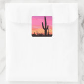 Arizona Cactus Sunset Quadratischer Aufkleber (Tasche)