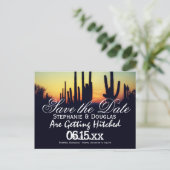 Arizona Cactus Sunset Save the Date Postkarten (Stehend Vorderseite)