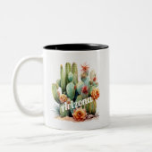 Arizona Cactus Watercolor Garden Pflanze Zweifarbige Tasse (Links)