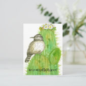 Arizona Cactus Wren Bird Postkarte (Stehend Vorderseite)
