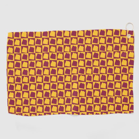 Arizona Checkerboard Maroon and Gold Golfhandtuch (Horizontal)