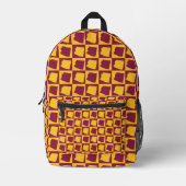 Arizona Checkerboard Maroon and Gold Pattern Bedruckter Rucksack (Vorderseite)