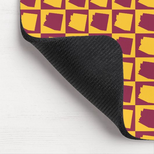 Arizona Checkered Maroon and Gold Pattern Mousepad (Ecke)