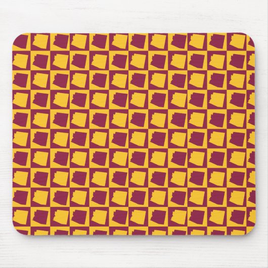 Arizona Checkered Maroon and Gold Pattern Mousepad (Vorne)
