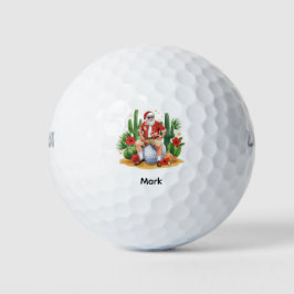 Arizona Christmas CactusSanta Claus on golf ball 