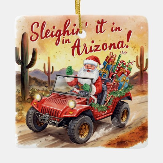 Arizona Christmas themed Keramikornament (Vorderseite)