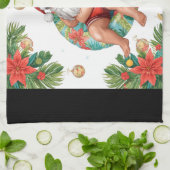 Arizona Christmas themed with Santa Pool party  Geschirrtuch (Gefaltet)