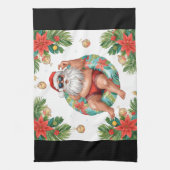 Arizona Christmas themed with Santa Pool party Geschirrtuch (Vertikal)
