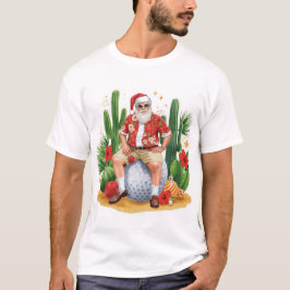 Arizona Christmas with Santa Claus on golf ball T-Shirt