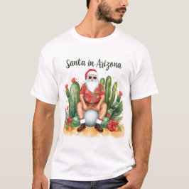 Arizona Christmas with Santa Claus on golf ball T-Shirt