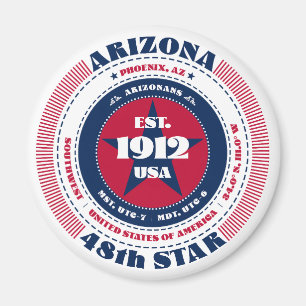 Arizona Circle Typografy Souvenir Magnet