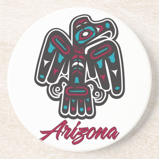 Arizona Clan Native American Thunderbird Untersetz Sandstein Untersetzer (Vorne)