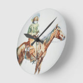 Arizona Cowboy, 1901 Runde Wanduhr (Winkel)