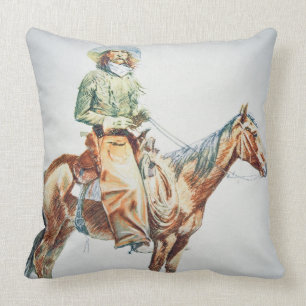 Arizona Cowboy, 1901 (Zeichenstift auf Papier) Kissen
