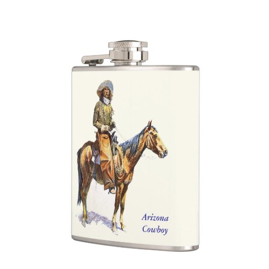 Arizona-Cowboy Remington schöne Kunst Flachmann (Links)