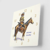 Arizona-Cowboy Remington schöne Kunst Quadratische Wanduhr (Winkel)
