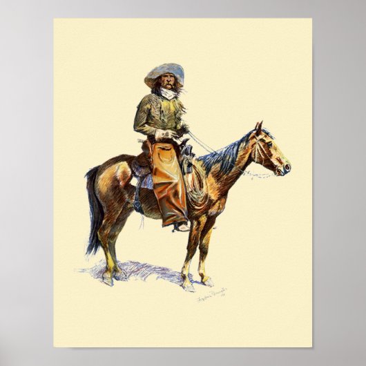 Arizona Cowboy Vintag 1907 Frederic Remington Pos Poster (Vorne)
