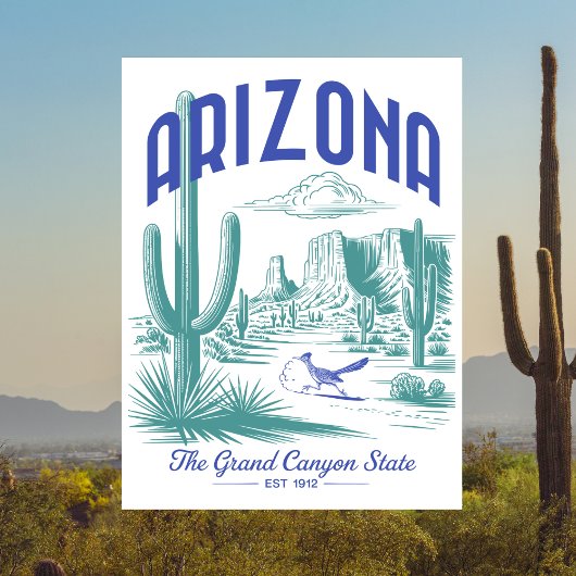 Arizona Der Grand Canyon Staat Est. 1912 Postkarte