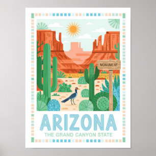 Arizona der Grand Canyon Staat Sommer Reise Poster