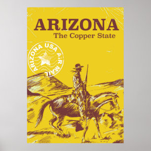 Arizona, der Kupferstaat, Vintage-Reiseposter Poster