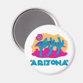 Arizona Desert Blue Magnet (Vorderseite/Rückseite)
