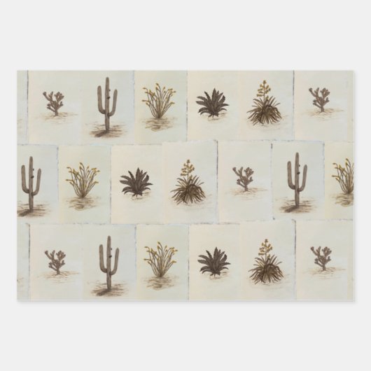 Arizona Desert Cacti Geschenkpapier Set (Vorderseite)