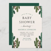 Arizona Desert Cactus Pflanze Cacti Kinderdusche Einladung (Vorne/Hinten)