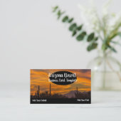 Arizona Desert Cactus Sunset Business Card Visitenkarte (Stehend Vorderseite)