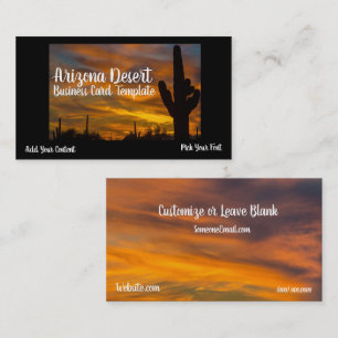 Arizona Desert Cactus Sunset Business Card Visitenkarte