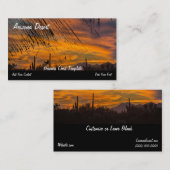 Arizona Desert Cactus Sunset Business Card Visitenkarte (Vorne/Hinten)