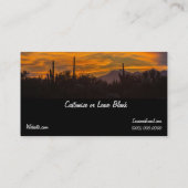 Arizona Desert Cactus Sunset Business Card Visitenkarte (Rückseite)