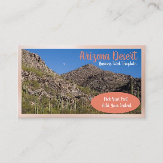 Arizona Desert Cactus Sunset Business Card Visitenkarte (Vorderseite)