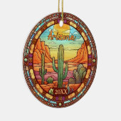 Arizona Desert Cactus Watercolor Keramik Ornament (Rechts)