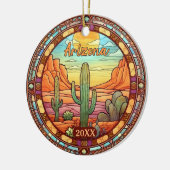 Arizona Desert Cactus Watercolor Keramik Ornament (Links)