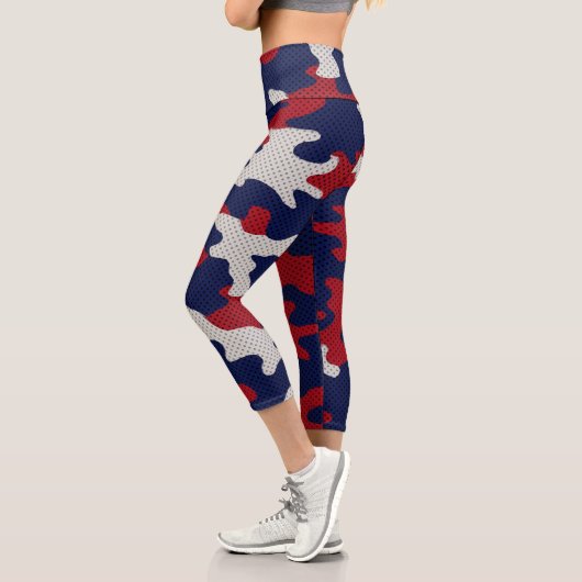 Arizona Desert Camo red blue red Capri Leggings (Links)