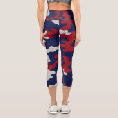 Arizona Desert Camo red blue red Capri Leggings (Rückseite)