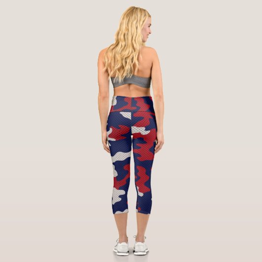Arizona Desert Camo red blue red Capri Leggings (Rückseite)