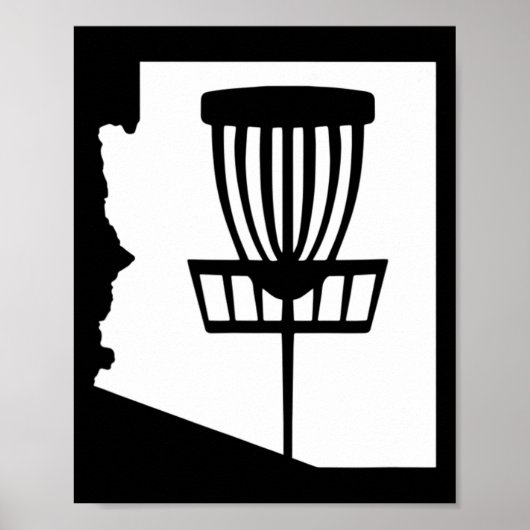 Arizona Disc Golf Staat mit Sket Grafik Poster (Vorne)