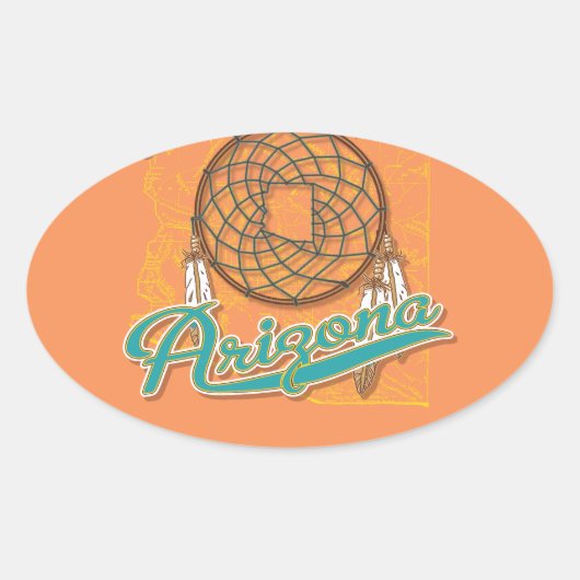 Arizona Dream Catcher Ovaler Aufkleber (Vorderseite)