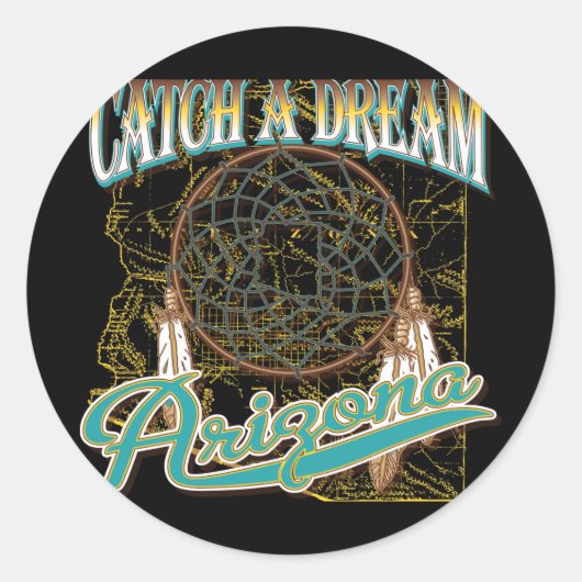 Arizona Dream Catcher Runder Aufkleber (Vorderseite)