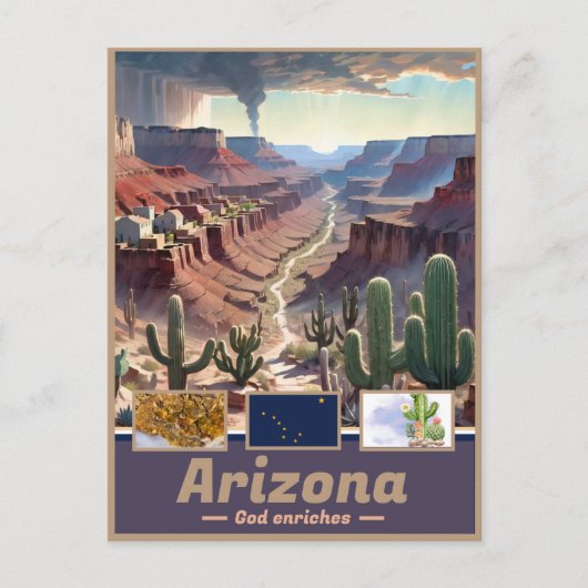 Arizona Dreamscape: Surrealer Staat Postkarte (Vorderseite)
